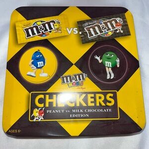 New M&M’s Checkers Game Peanut vs Milk Chocolate Tin Sealed In Box